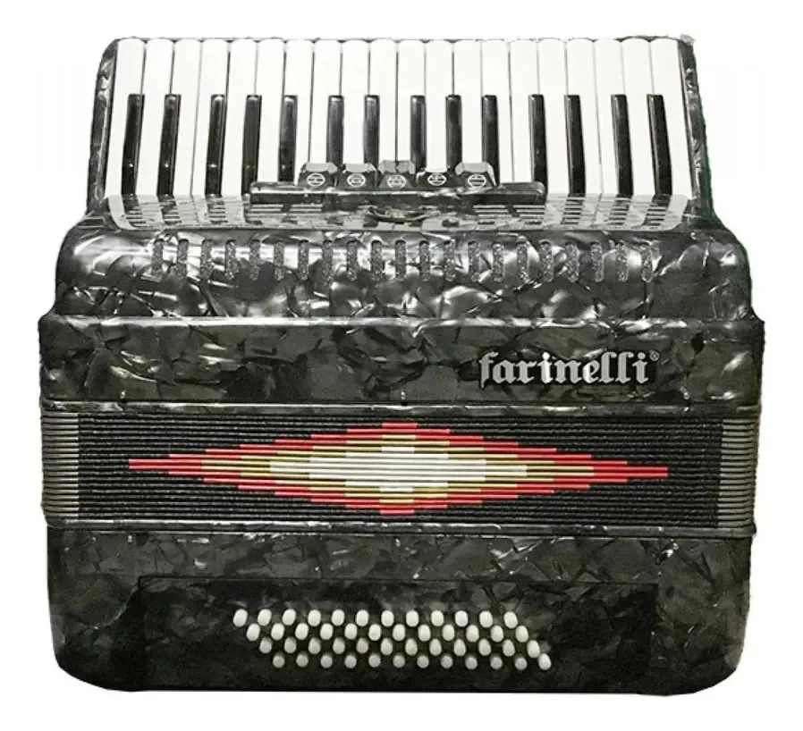 Acordeão Farinelli 1307g 34 teclas 48 baixos 5 discos cinza