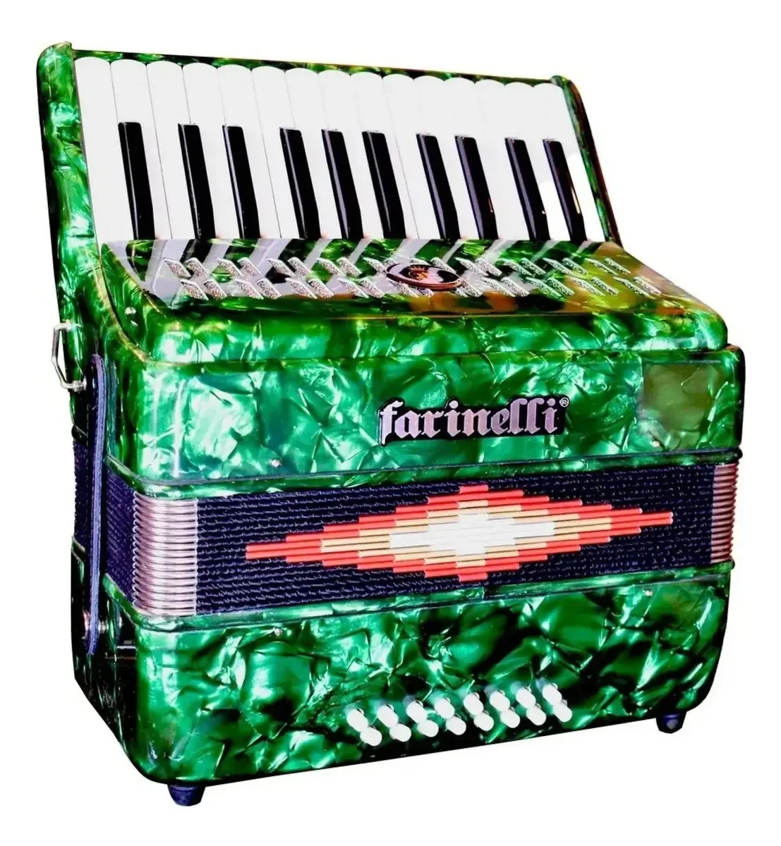 Acordeon 16 baixos 25k16bv verde, 25 teclas Farinelli verde