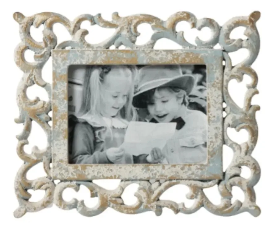 Porta-retratos branco vintage Rania 3