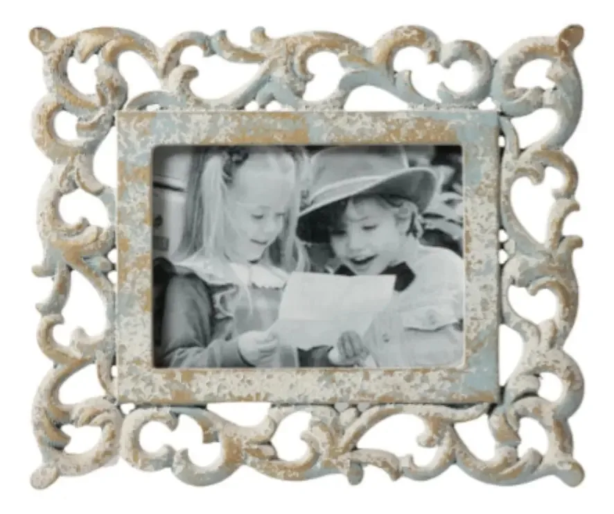 Porta-retratos branco vintage Rania 2