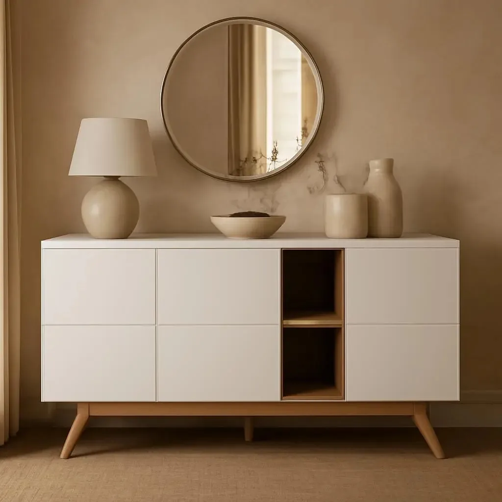 Buffet de sala de jantar Moveis White com espaços de armazenamento