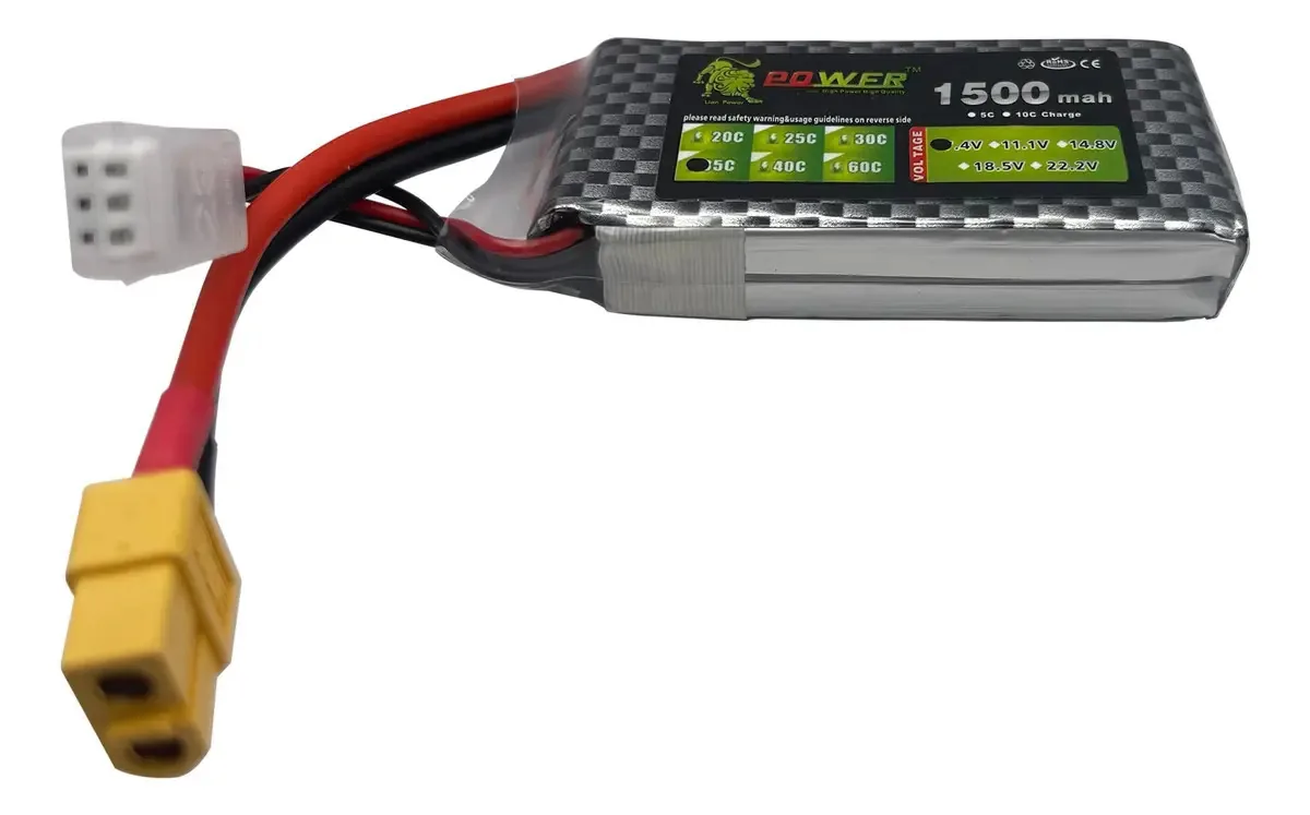 Bateria Lipo 2s 7,4v 1500mah 35c