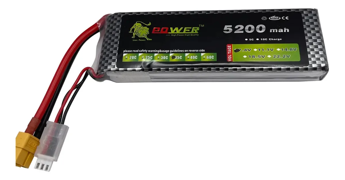 Bateria Lipo 2s 7,4v 5200mah 35c