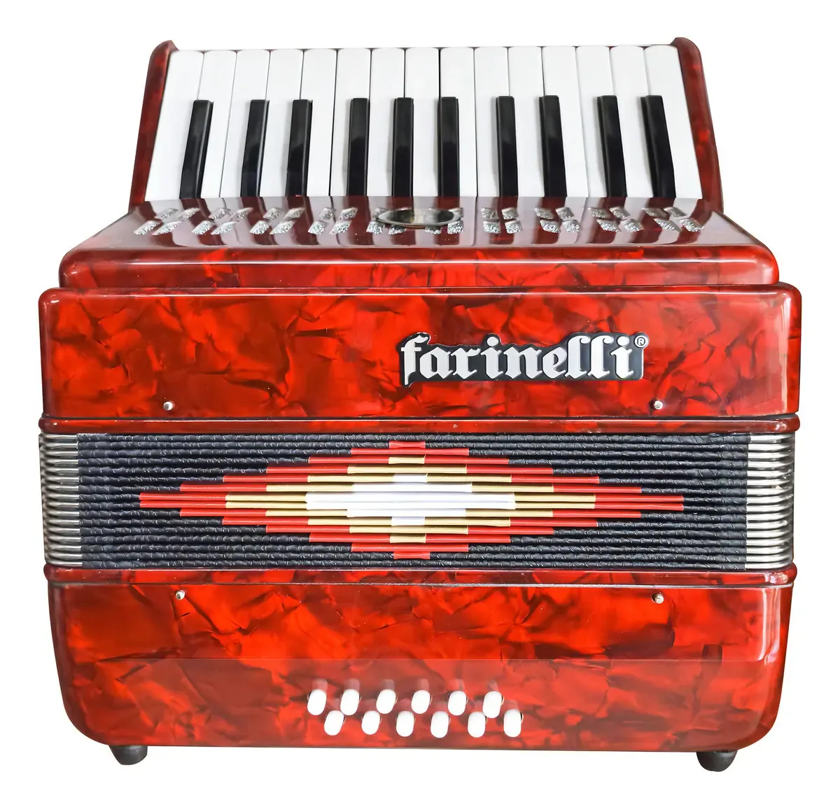 Acordeon Farinelli 1302r 25 teclas 12 baixos vermelhos