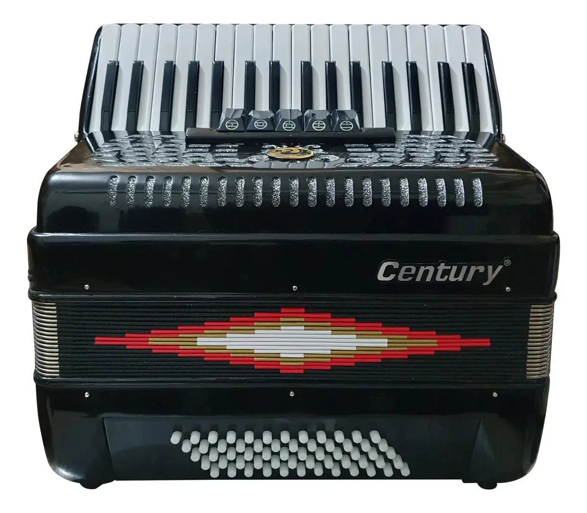 Acordeão de teclas Century 3460 CNAC044-i preto de 5 discos