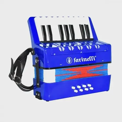 Acordeon Farinelli Acurfazn, infantil, 8 baixos, 17 teclas, azul