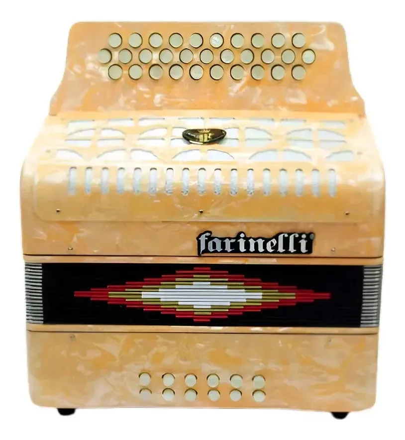 Botões Acordeon Sun Orange 3012 Farinelli 3012na Laranja Claro