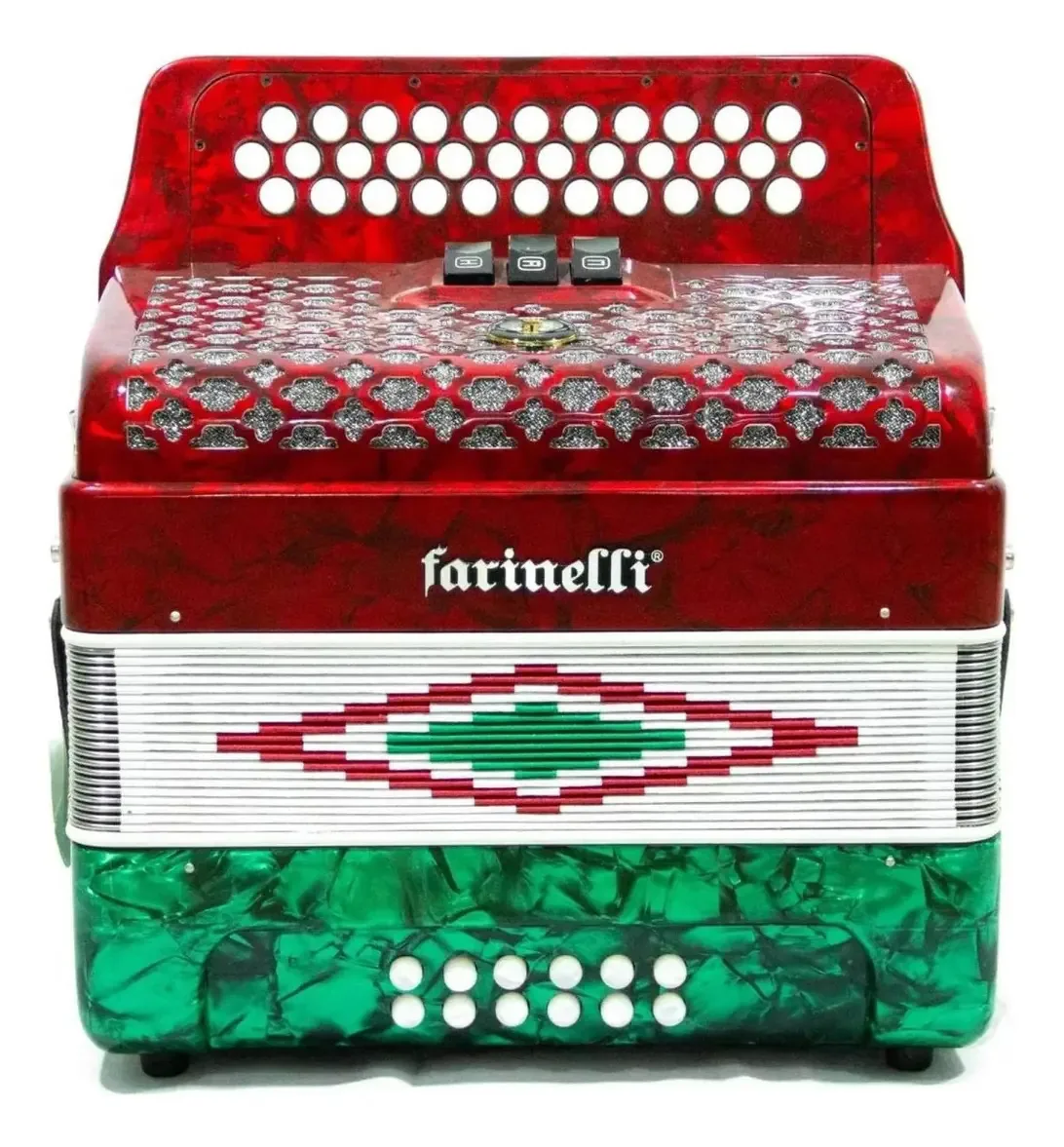 Acorden Farinelli 34 Botões 12 Baixos 3 Registros Sol 3412b