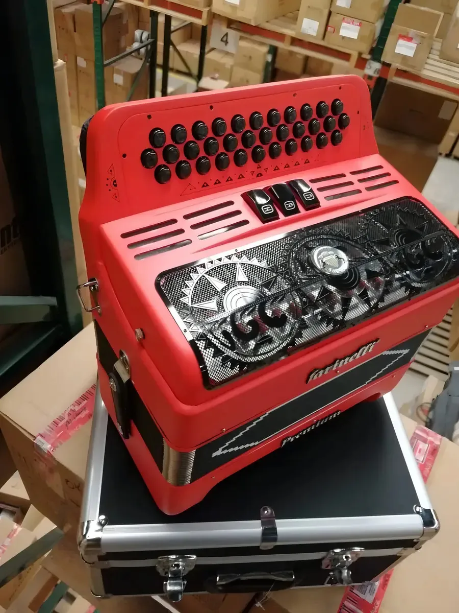 Acordeão Fa Red 3 Records Farinelli Premium 3412frhg