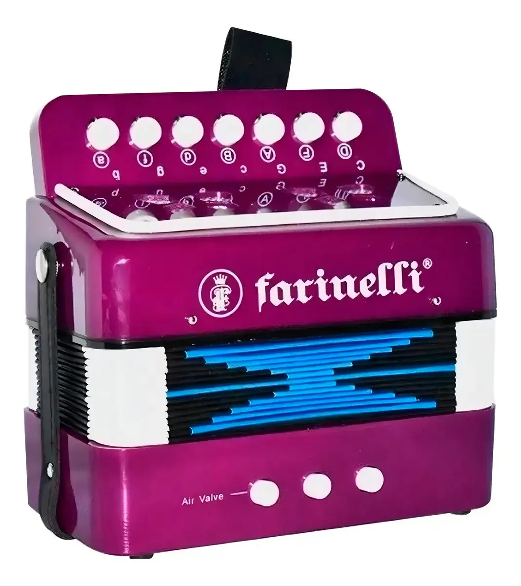 Acordeão infantil Acifmon 7 botões 2 baixos Acifmon roxo