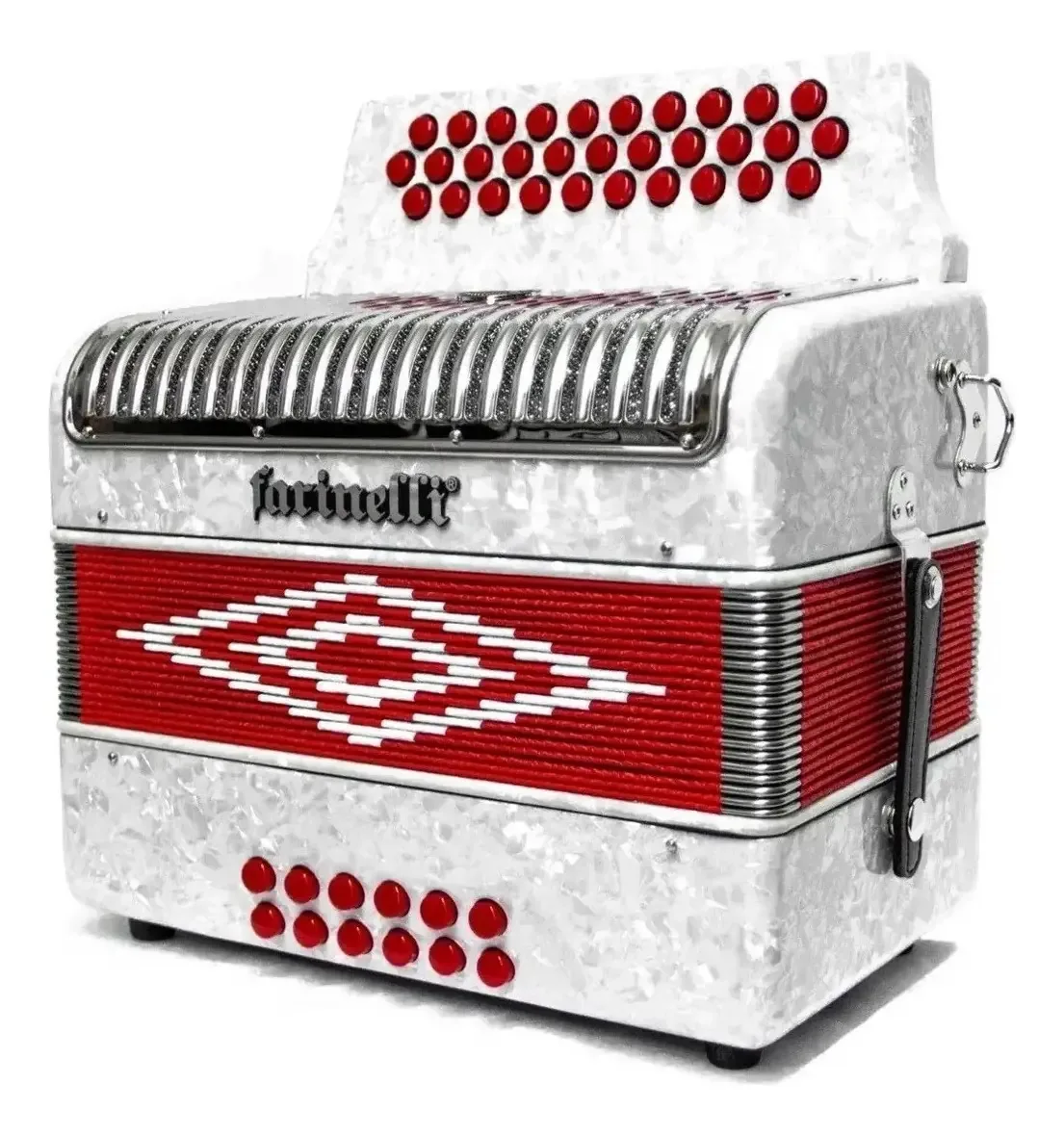 Farinelli Premium 3012faw2hg 31 botões 12 baixos, acordeão branco