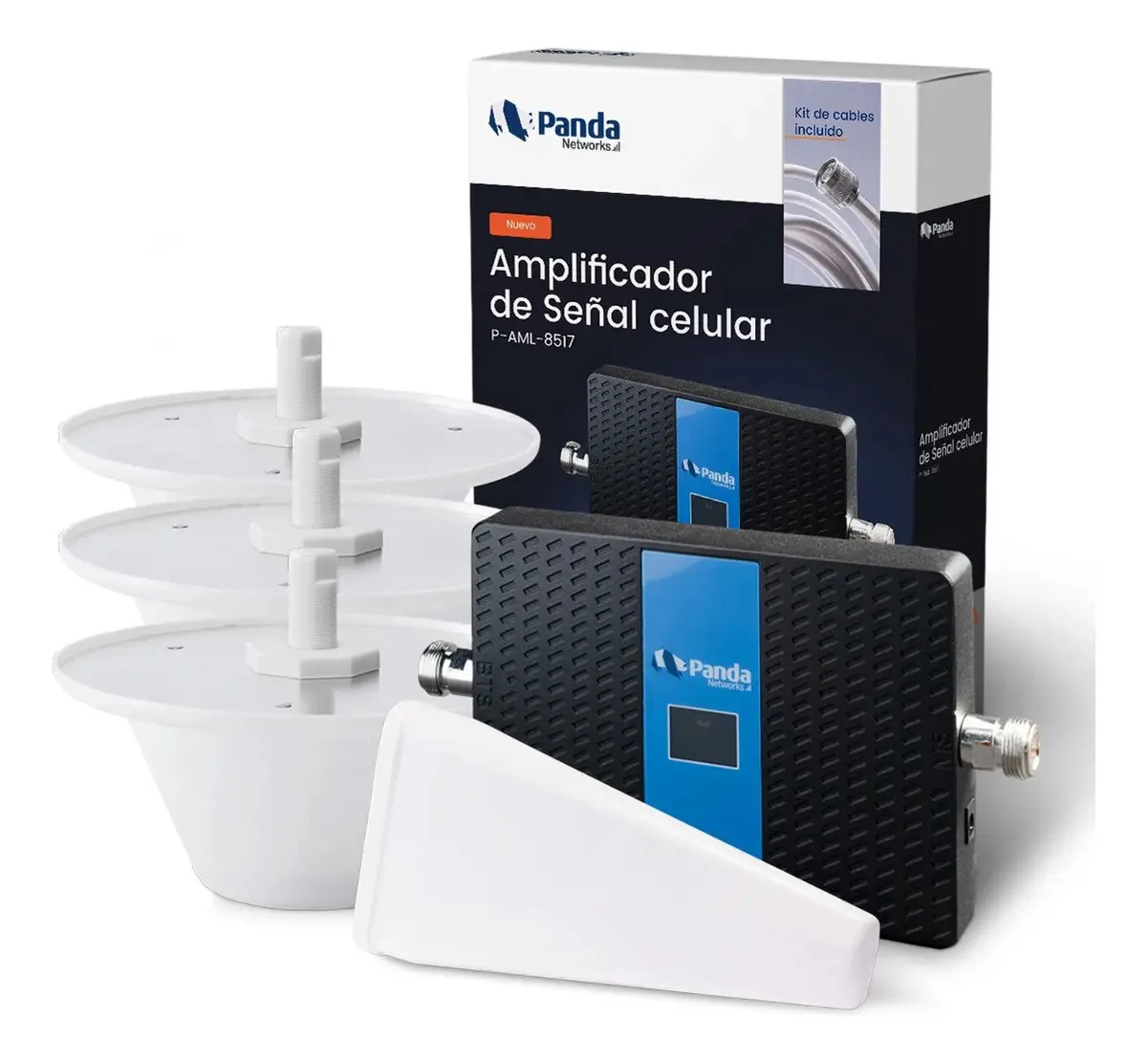 Repetidor de sinal celular Panda 4G Telcel At&T 3 antenas Domos