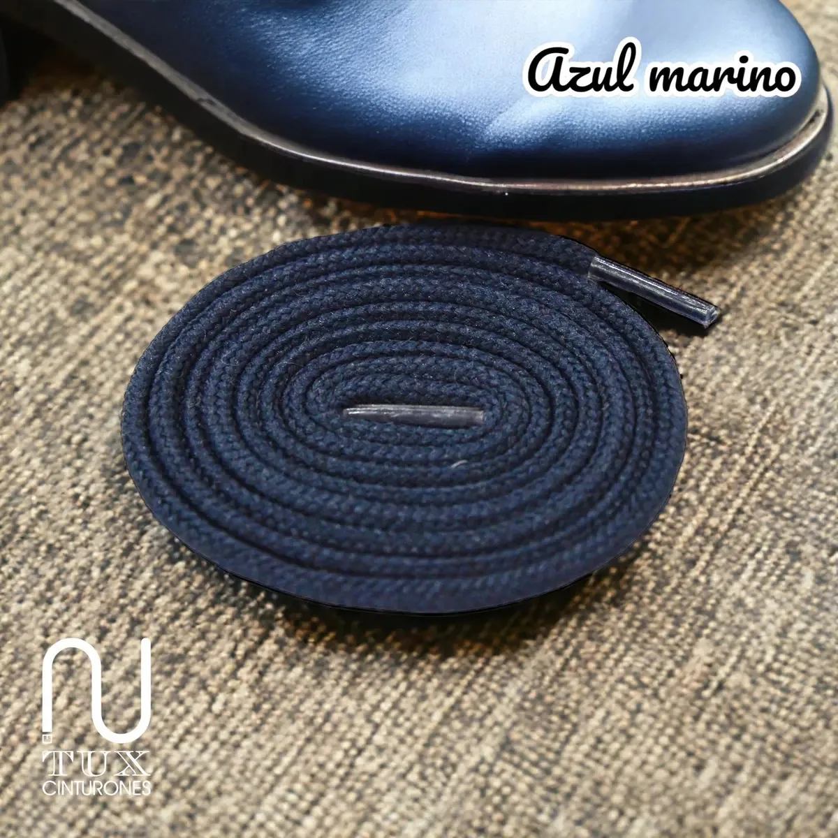 Cadarço ou cadarços para sapatos redondos azul marinho