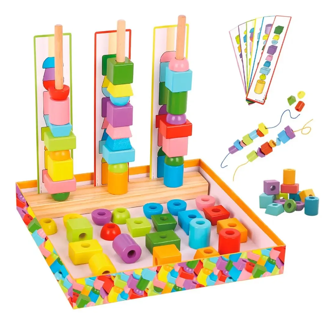 Miçangas de brinquedo educativas: empilhe e classifique | Magicamente