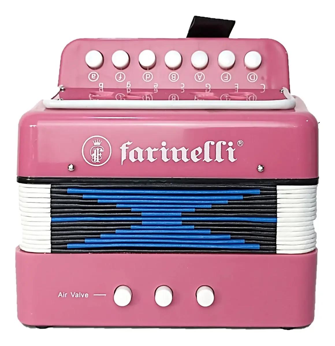 Acordeão infantil Farinelli Acifran Pink com 2 baixos e 7 botões
