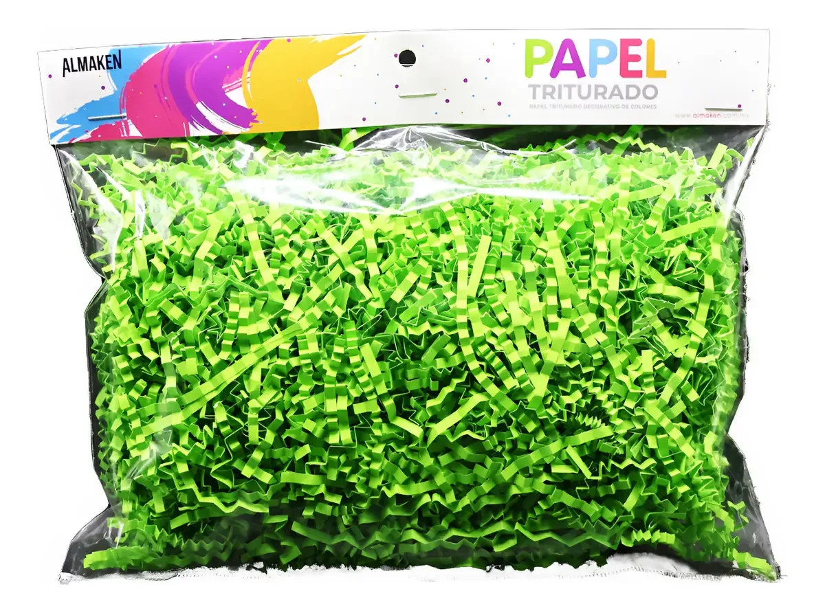 Papel picado, 20 sacos de 40 gramas, cor verde