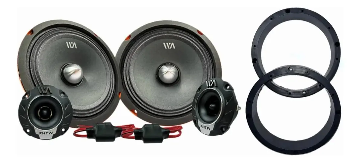 Conjunto combinado médio Waraudio FH64bmpk e par de altos ganhos