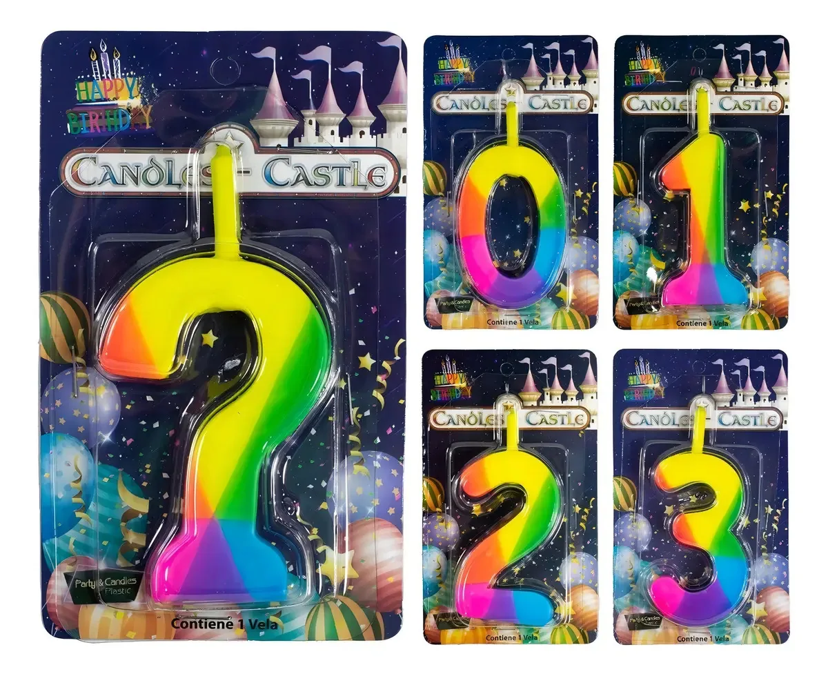Velas de 100 números para bolo multicolorido