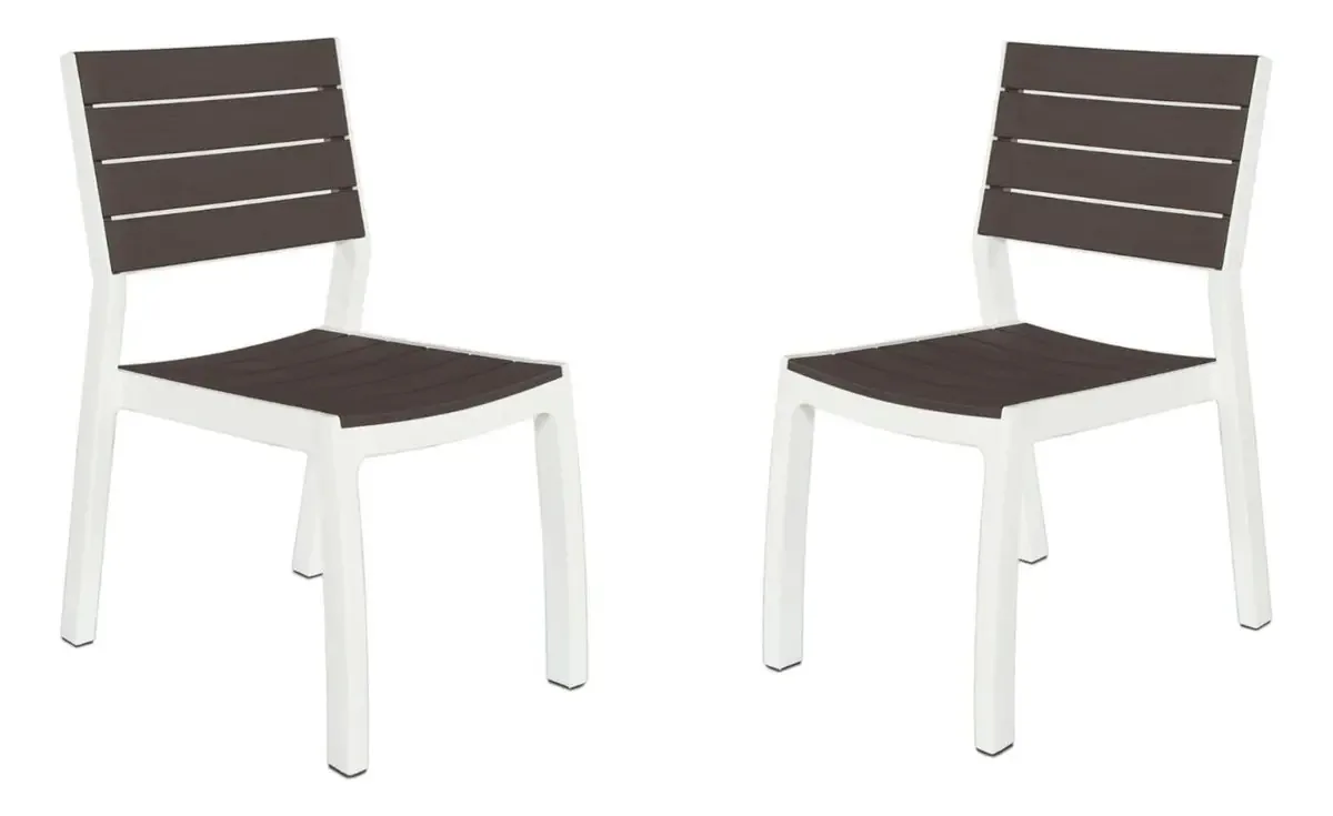 Conjunto de 2 cadeiras para jardim e exterior Keter Harmony White Color