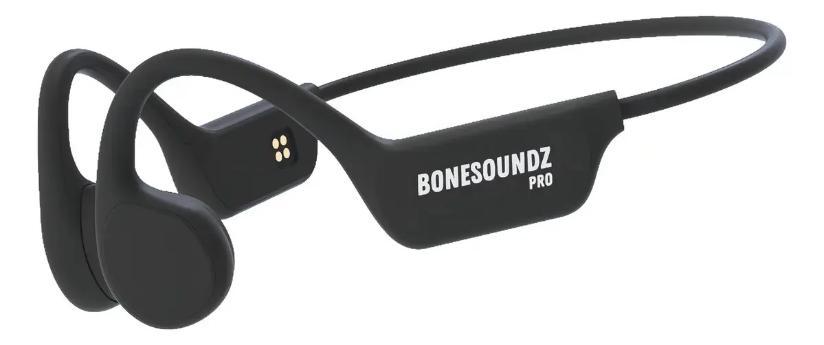 Aparelhos auditivos de condução óssea Bonesoundz com Ipx8 Black