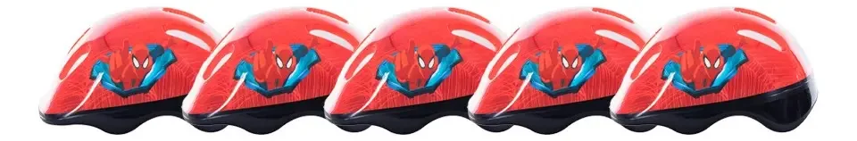 Pacote de 5 capacetes de proteção infantil R16 Spiderman, cor vermelha, tamanho Xs