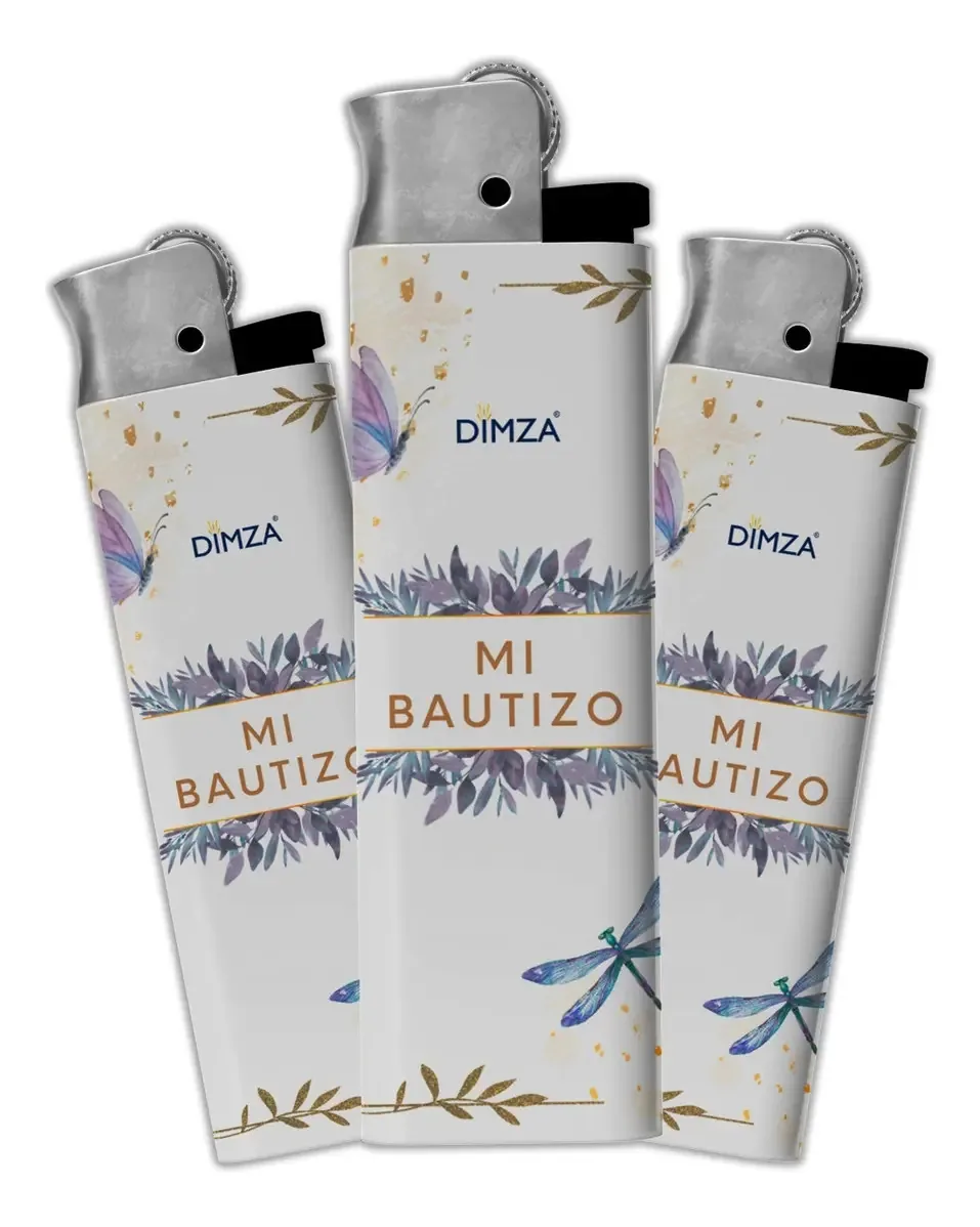 100 Lembrancinhas de Isqueiro para Festa de Batizado Modelo Roxo
