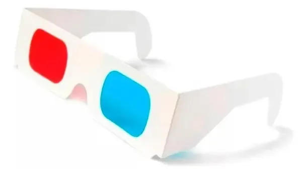 5 lentes 3D de papelão anaglífico, cinema, TV, jogos, revistas
