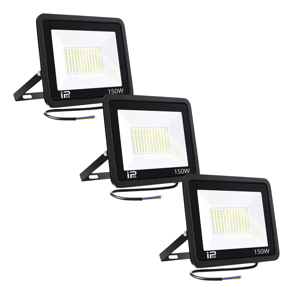 Refletor LED de 3 peças de 150 w Slim Ip66 Refletor externo de alta potência Luz LED para exterior 150 watts Ultrafino Slim Ip66 para exterior de alta potência Marca Dosyu
