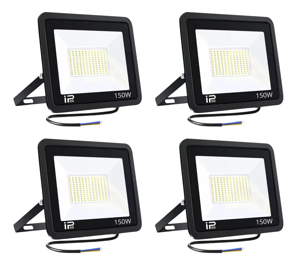 Refletor LED de 4 peças, 150w, fino, Ip66, refletor externo de alta potência, luz LED para exterior, 150 watts, ultrafino, fino, Ip66, para exterior, cor de alta potência, preto, marca Dosyu