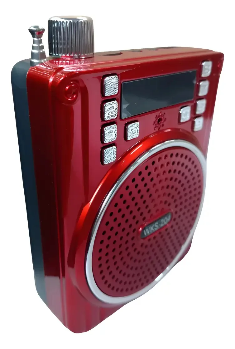 Alto-falante Bluetooth Megafone, alto-falante de rádio USB, faixa de cabeça Ws204 Red-204