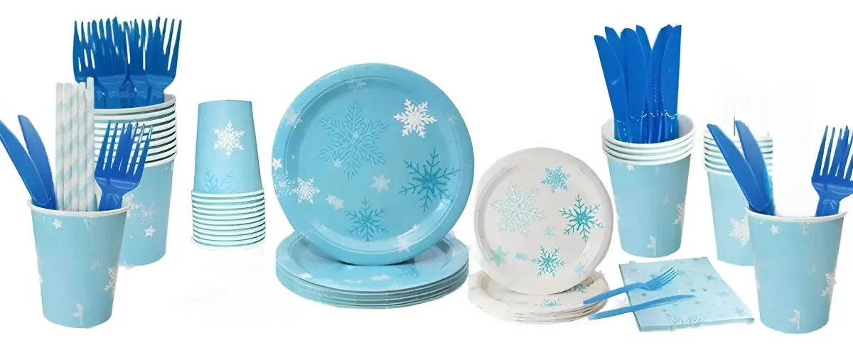 Suprimentos para festas de aniversário Celeste Winter Disposable Character Snowflakes