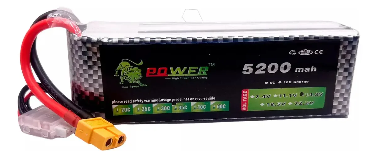 Bateria Lipo 4s 14,8v 5200mah 35c