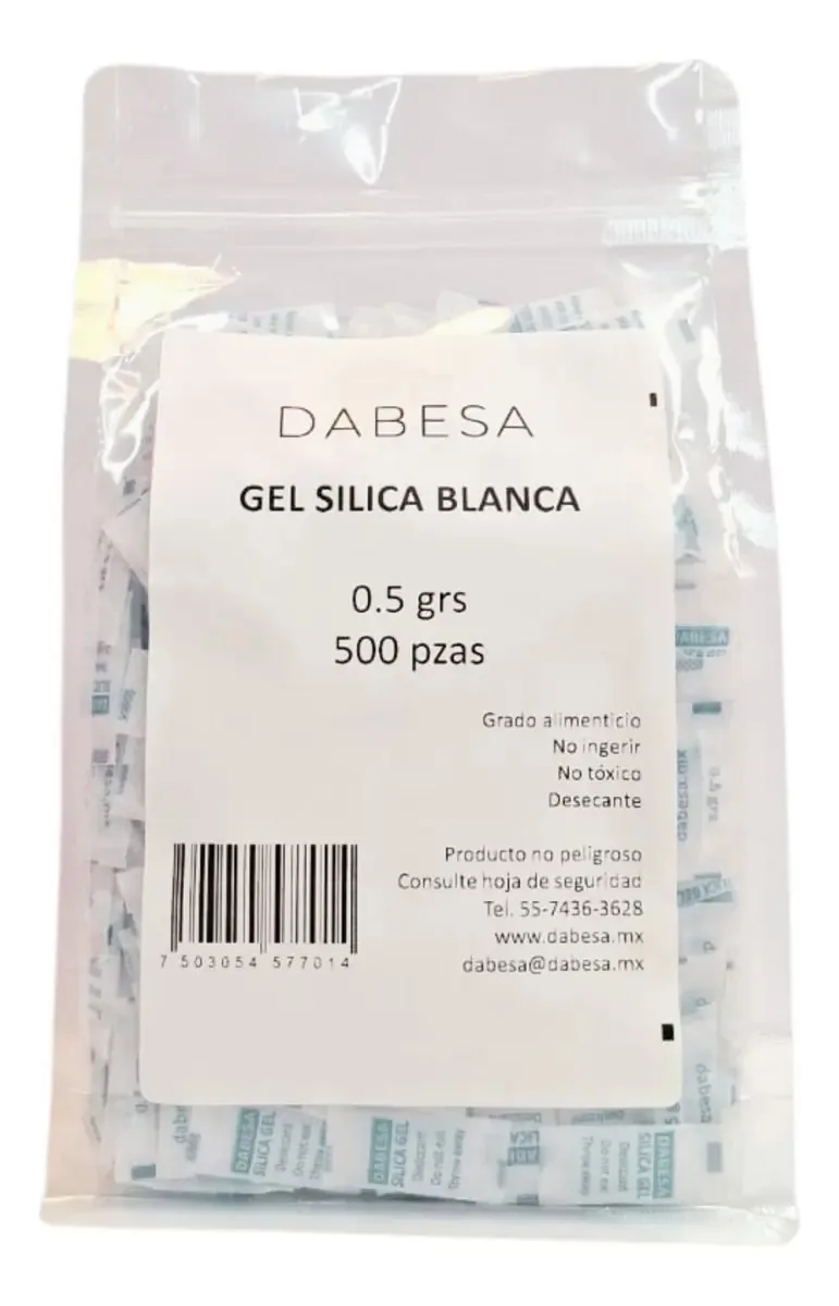 Gel de sílica/Gel de sílica · 500 sachês de 0,5 g · Anti-umidade