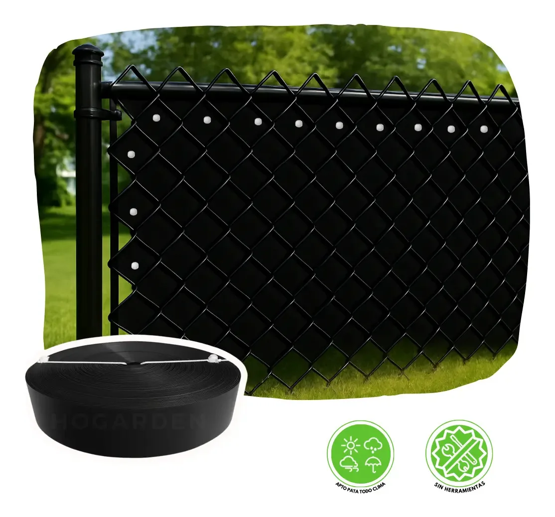 Rolo de fita de privacidade Cyclonic Mesh 30 M2, cobre cercas, largura 6,3 cm, cor preta