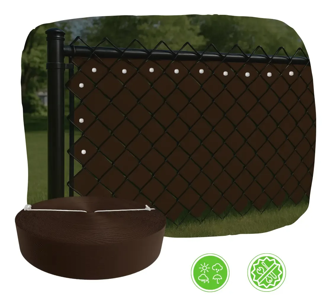 Rolo de fita de privacidade Cyclonic Mesh de 80 m2 de largura 6,3 cm, cor marrom escuro