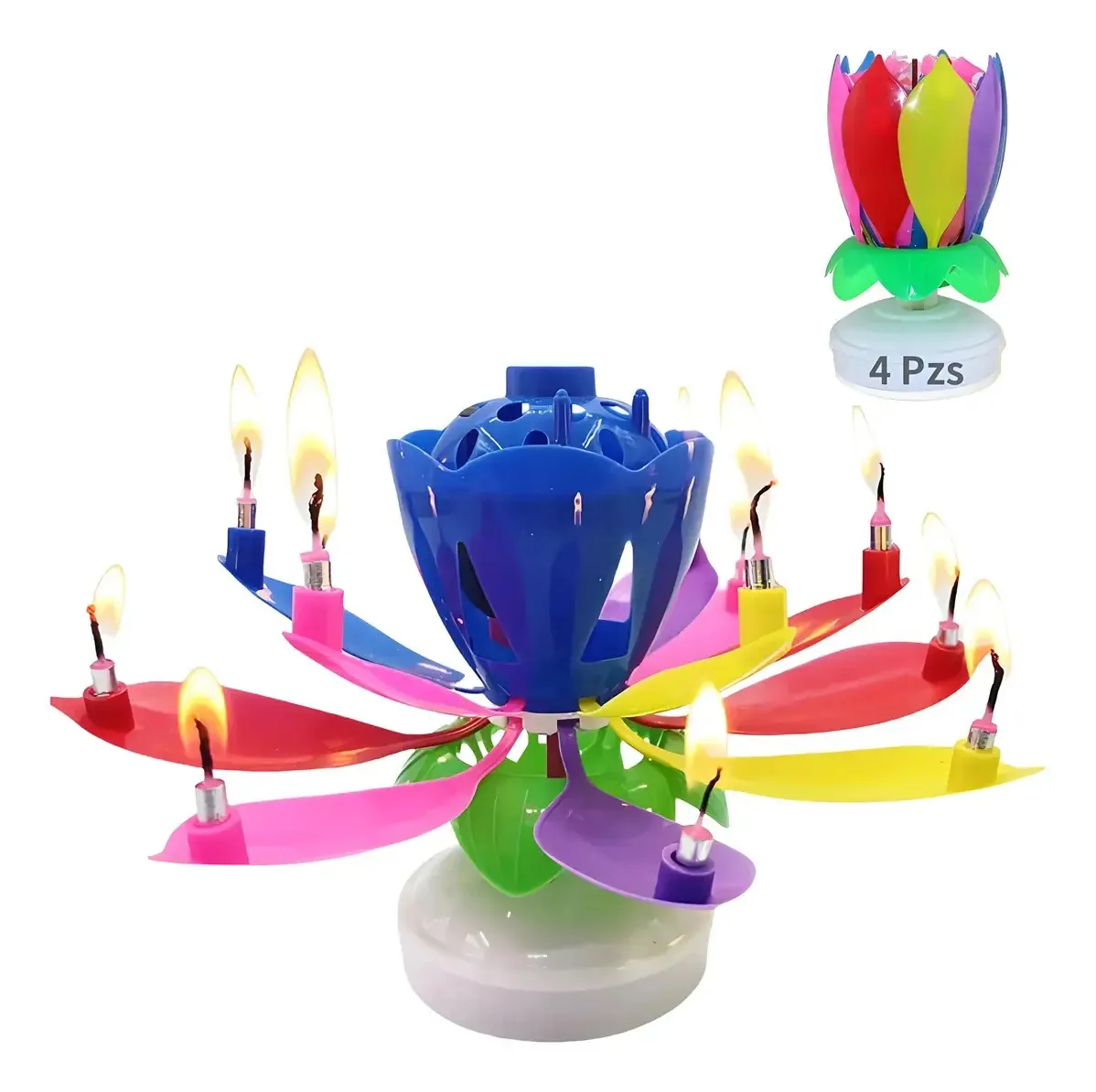 20 velas de aniversário de flores musicais giratórias Dimza