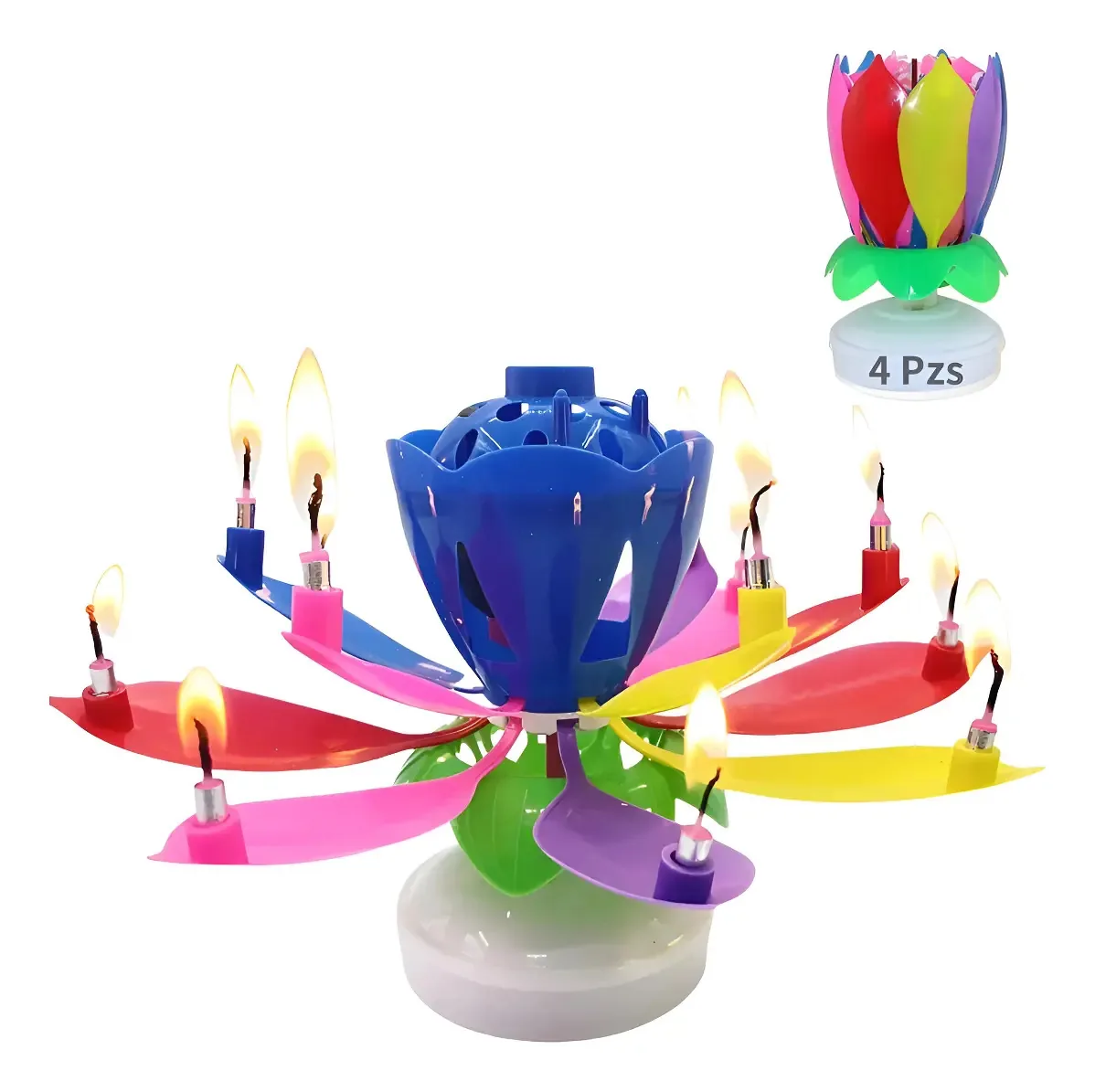 50 velas de aniversário de flores musicais giratórias Dimza