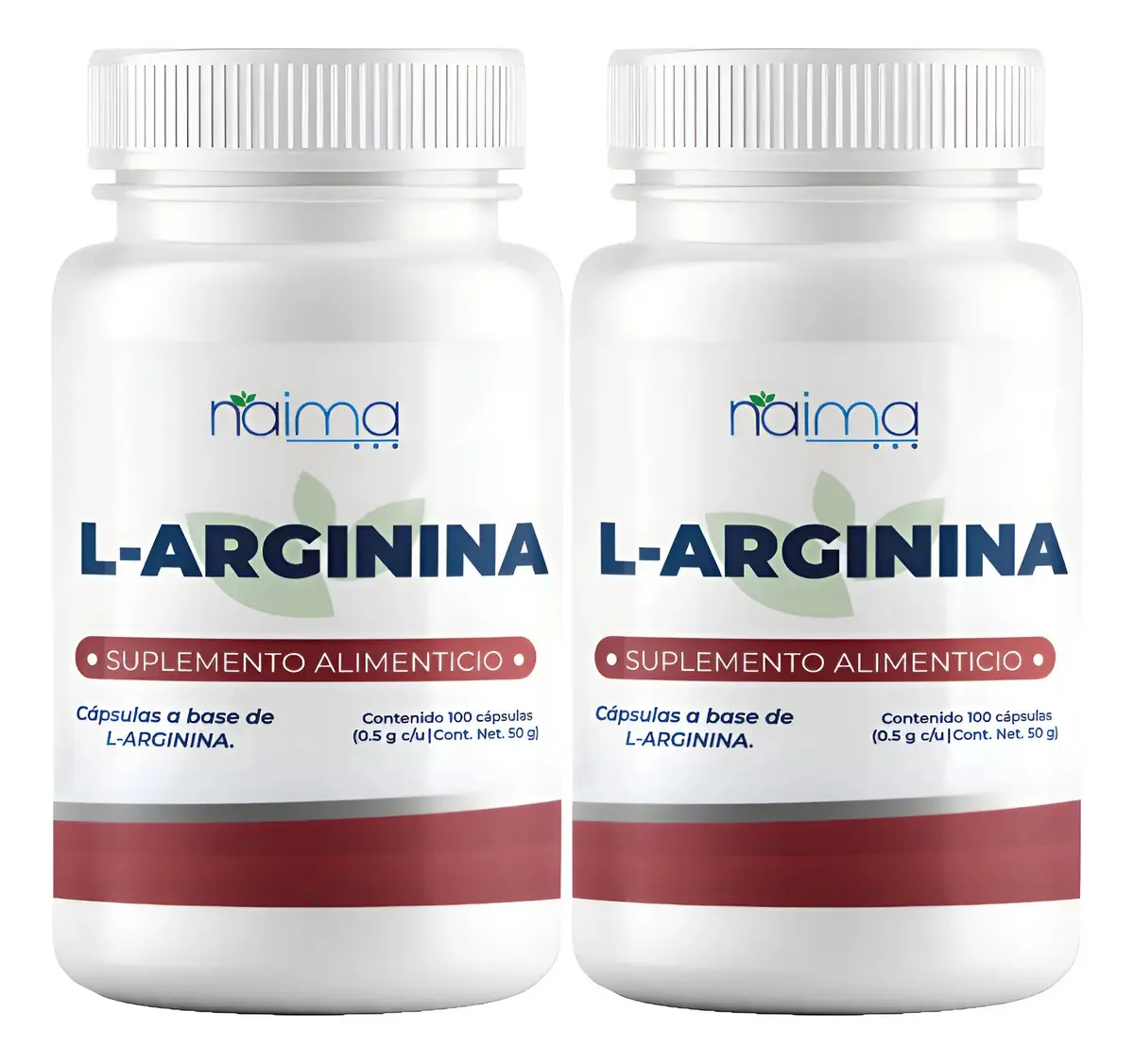 Suplemento em cápsulas Naíma Suplementos alimentares de L-arginina e magnésio marinho 500 mg x 50g