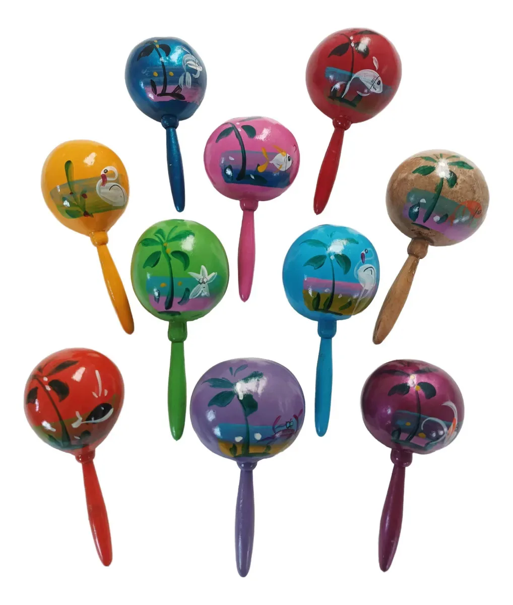 10 pares de maracas decoradas pela Evocarte® Mexican Crafts