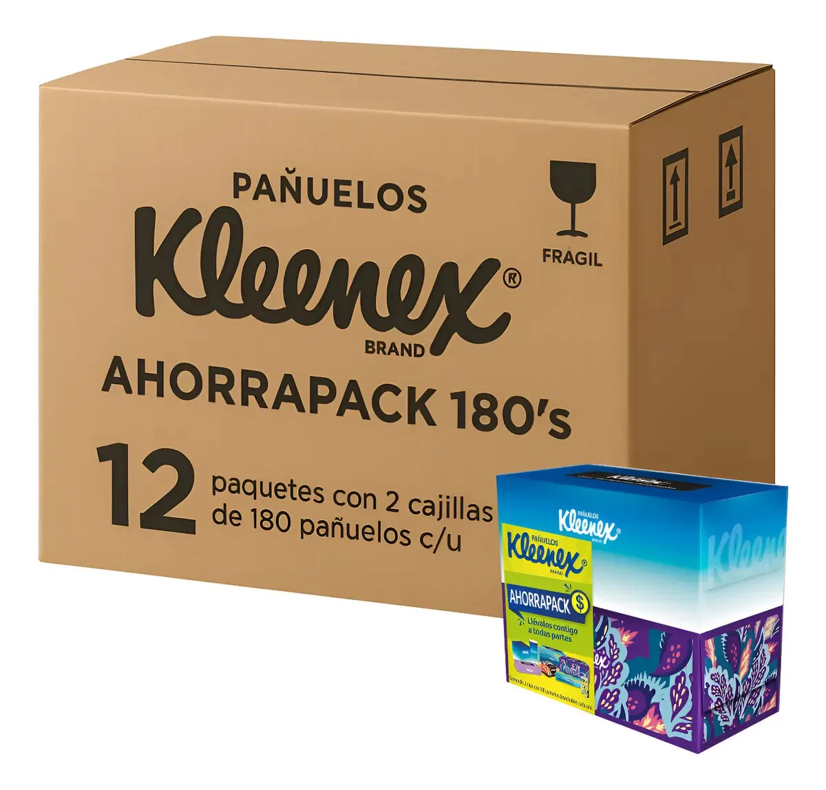 Lenços Kleenex 12 Pacotes Duplos De 180 Pçs Água
