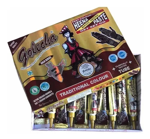 Henna natural para tatuagens (10 tubos) Cor marrom