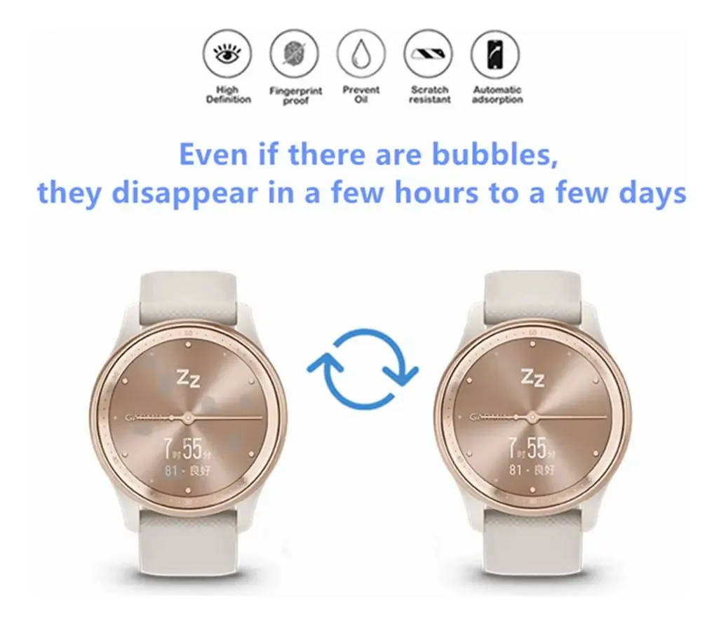 Protetor de tela dourado Mighence Zz para smartwatch