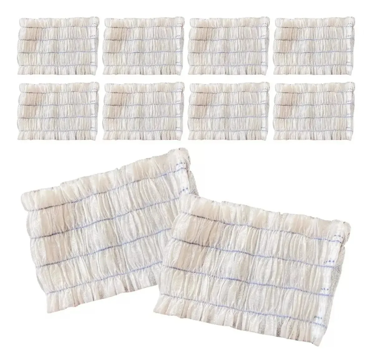 100 x bandanas de spa descartáveis, faixa branca