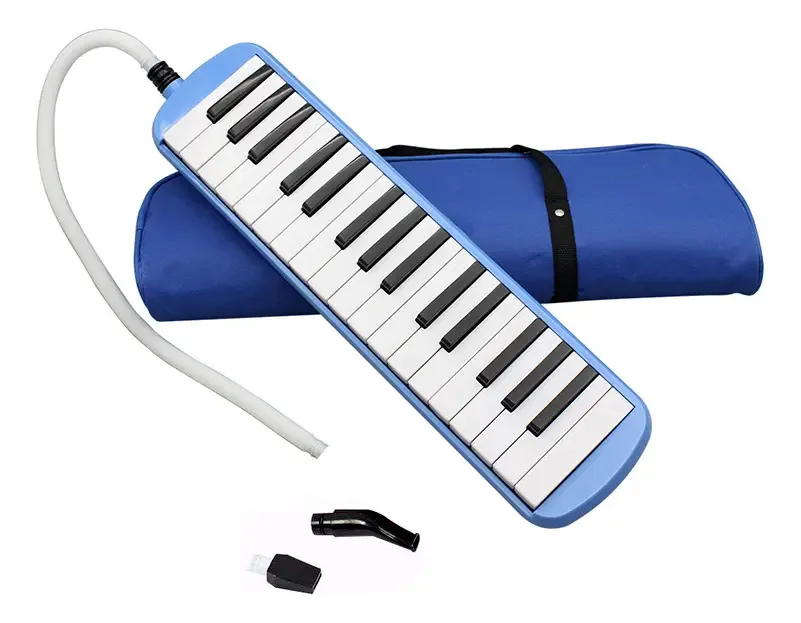 Melódica 32 Keys School Melodica com bocal e estojo azuis