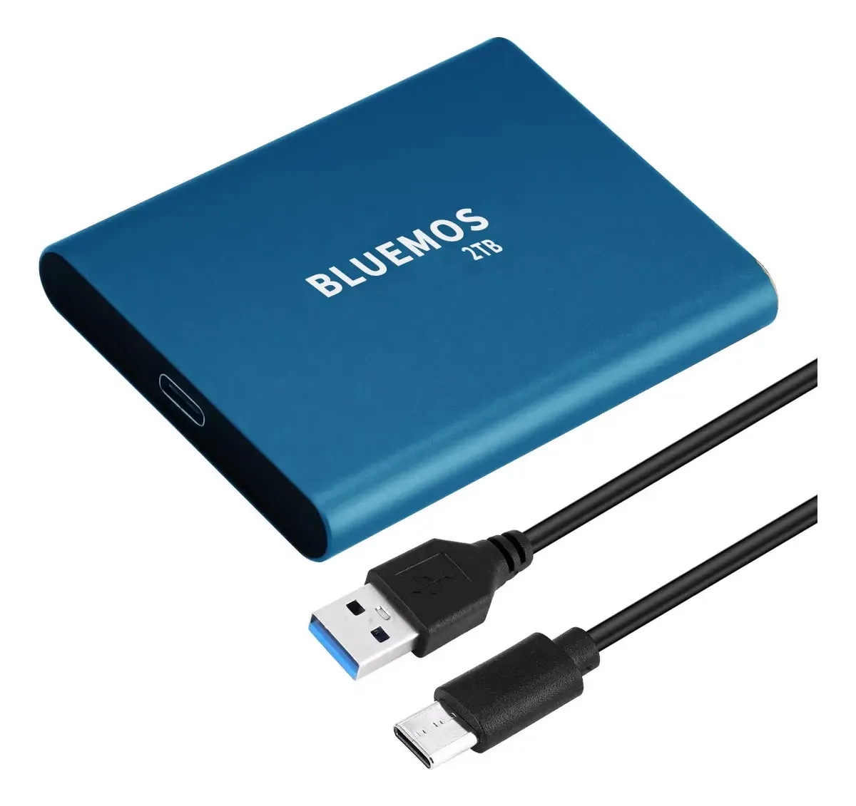 Disco rígido externo Bluemos Ssd 2tb (2000gb) Solid Mini Portable High Speed Mobile Ssd 2tb Cor azul