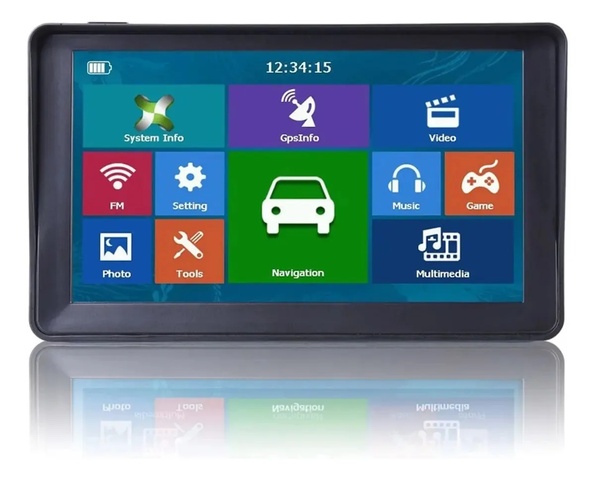 Navegação Gps, 7 Hd Carro Gps Navegação 8g + Ram-256mb + Bluetooth -av + Último Mapa Da Europa + Caminhão Gps Navegadores Fácil De Usar (size : 8g256mbbt)