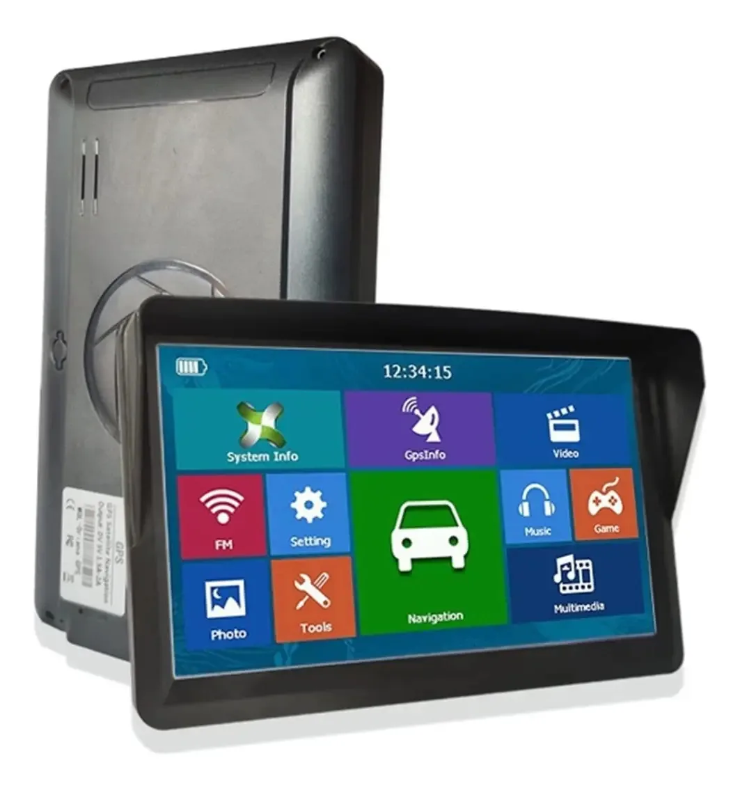 Saiffe Navegacion Gps, 7 Hd Coche Gps Navegación 8g Ram 128-256mb Fm Bluetooth Avin Mapa De Europa Sat Nav Camión Gps Navegadores Gps Fácil De Usar (size : 128-256mbsunshade), 741784569856