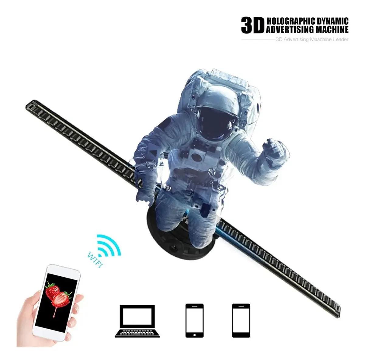 Sweper Telefone Wifi 3d Holograma Projetor Tela De Publicidade Dirigiu Ventilador Holográfico Olho Nu Da Luz Da Luz Da Luz Da Publicidade 3d Luz Do Logotipo 3d Holograma