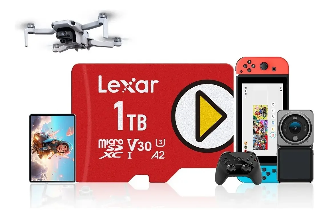 Memória Micro SD, Lexar de 1 TB para Nintendo Switch Cartão de memória Micro SDXC Lexar de 1 TB para Nintendo Switch, ultrarrápido com velocidade de até 100 MB/s, compatível com jogos e conteúdo 4K