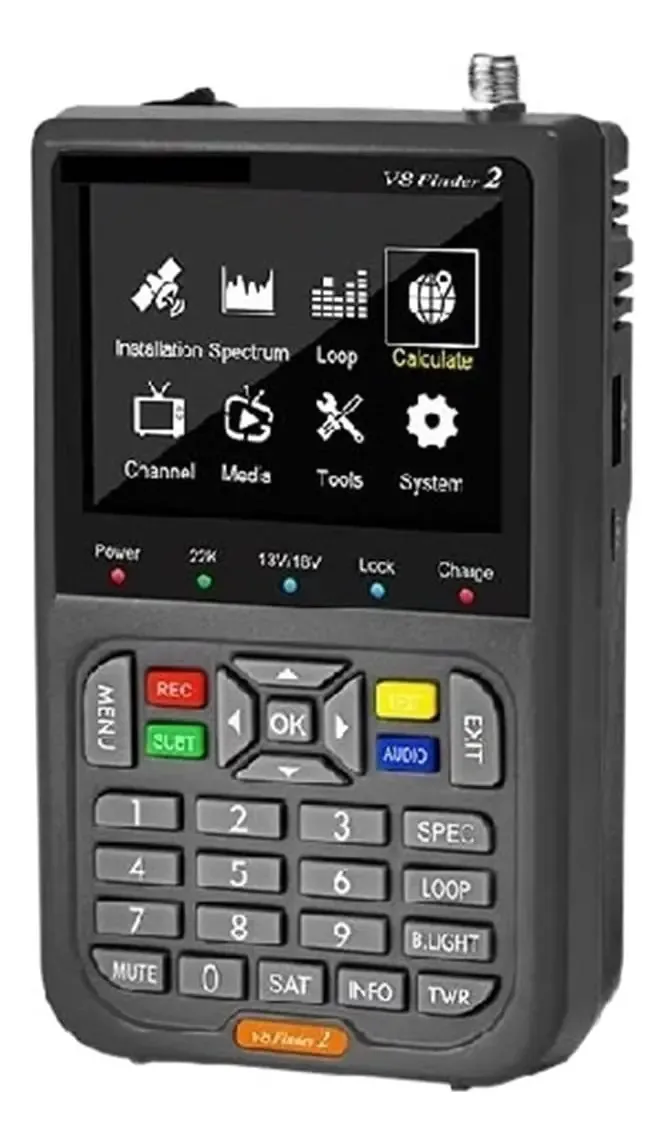 Localizador de sinal de satélite digital Zundu Satellite Finders V8 Finder 2 DVB-S/S2/S2x 1080p HD H.264 vs St-5150 V8 Finder Pro Ws6933 para ajustar a antena parabólica (v8 Finder 2 cinza)